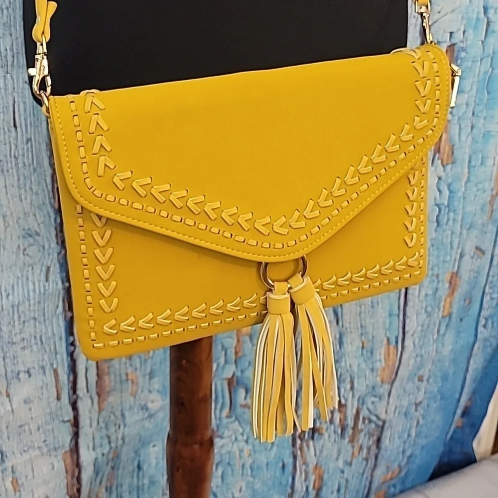 Boho Yellow Crossbody Purse - Picture 9 of 14